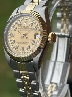 ROLEX LADIES WATCH 26mm, 18k GOLD & SS, DIAMOND DIAL, JUBILEE, BOX SET, STUNNING