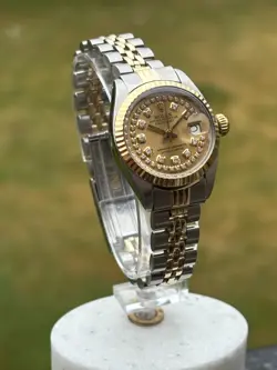 ROLEX LADIES WATCH 26mm, 18k GOLD & SS, DIAMOND DIAL, JUBILEE, BOX SET, STUNNING