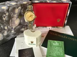 ROLEX LADIES WATCH 26mm, 18k GOLD & SS, DIAMOND DIAL, JUBILEE, BOX SET, STUNNING