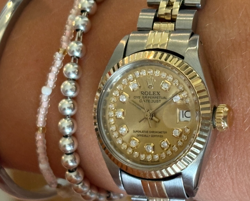 ROLEX LADIES WATCH 26mm, 18k GOLD & SS, DIAMOND DIAL, JUBILEE, BOX SET, STUNNING
