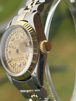 ROLEX LADIES WATCH 26mm, 18k GOLD & SS, DIAMOND DIAL, JUBILEE, BOX SET, STUNNING