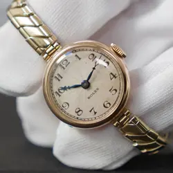(SERVICED) ROLEX LADIES VINTAGE 9CT GOLD WATCH WITH BRACELET MANUAL WIND