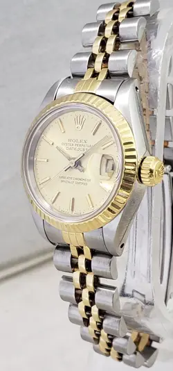 ROLEX OYSTER PERPETUAL DATEJUST LADIES 18K/SS GOLD SS 69173 WATCH JUBILEE 1987