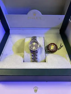 1987 ROLEX OYSTER PERPETUAL LADIES 18K/SS GOLD WITH DIAMONDS 67193