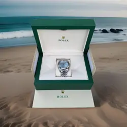 ROLEX DAY-DATE PRESIDENTIAL WATCH  BLUE DIAL  FULL SET  DIALED DISTRICT