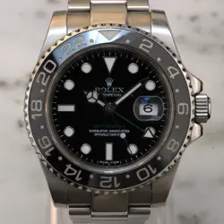 2010S ROLEX GMT-MASTER II BLACK STAINLESS STEEL 40MM AUTOMATIC WATCH 116710 LN
