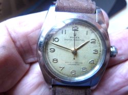 Vintage 1940s ROLEX Bubble-Back Steel Wristwatch. Ref: 2940.