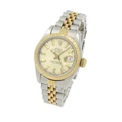 LADIES ROLEX OP DATEJUST TWO-TONE WATCH 69173 SILVER DIAL 26MM #W167166-1
