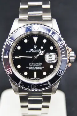 1999 ROLEX SUBMARINER DATE 16610 BLACK DIAL 40MM MENS S/S OYSTER WATCH