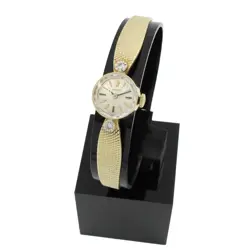 LADIES 14K ROLEX COCKTAIL WATCH DIAMOND ACCENT SILVER DIAL 15MM AS IS #W162153-1
