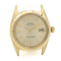 MEN'S ROLEX 18K OP DATEJUST WATCH HEAD REF.1601 CHAMPAGNE DIAL 36MM #W184166-1