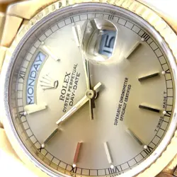 Men's 18K Yellow Gold Rolex Day Date "President" Wristwatch Ref 18038