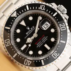 2023 CARD ROLEX SEA-DWELLER 126600 BLACK RED STAINLESS STEEL 43MM WATCH