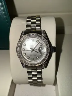 ROLEX DATEJUST PRESIDENT SILVER  BRACELET WITH SILVER BEZEL