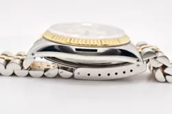 1989 Rolex Datejust Two Tone 36mm Champagne Tapestry Dial 16233 Tight Bracelet