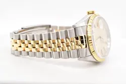 1989 Rolex Datejust Two Tone 36mm Champagne Tapestry Dial 16233 Tight Bracelet