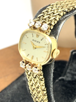ROLEX WOMEN'S WATCH VINTAGE 230 COCKTAIL 14K GOLD 1401 MANUAL WIND DIAMOND 18MM