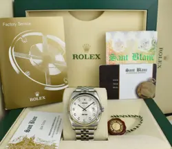 ROLEX - 18KT WHITE GOLD & SS DATEJUST SILVER JUBILEE DIAMOND 116234 - SANT BLANC