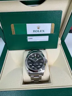 ROLEX AIR KING BLACK DIAL 40MM STAINLESS STEEL 116900 BOX & PAPERS 2018 - WORN