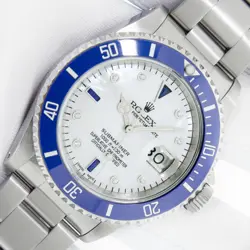 ROLEX SUBMARINER 16610 DATE STAINLESS STEEL 40MM CUSTOM MOP DIAMOND DIAL