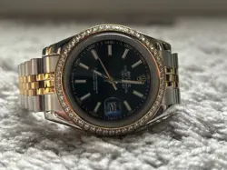 SILVER MIXED WITH GOLD ROLEXOYSTER DATEJUST 41MM MENS WATCH WITH BOX AND PAPERS