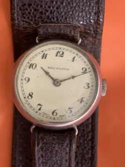 (ROLWATCO)  ROLEX. 15 RUBIES SOLID SILVER WRISTLET. IN WORKING ORDER.