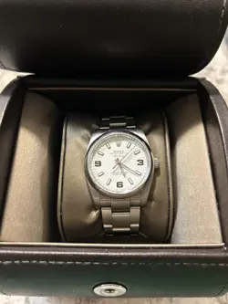 ROLEX AIR KING 114200 34MM WHITE DIAL STAINLESS STEEL 2014