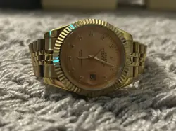 GOLD ROLEX OYSTER DATEJUST 41MM MENS WATCH WITH BOX AND PAPERS