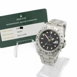MEN'S ROLEX OP EXPLORER II WATCH REF 16570 BLACK DIAL 40MM #W184569-1