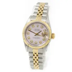 LADIES ROLEX OP DATEJUST TWO-TONE REF.69173 PINK MOP DIAMOND DIAL 26MM W173600-1