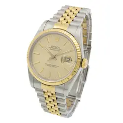 MEN'S ROLEX OP DATEJUST TWO-TONE WATCH REF 16233 CHAMPAGNE DIAL 36MM #W180533-1