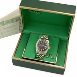 MEN'S ROLEX OP DATEJUST TWO-TONE WATCH REF.16013 W/BOX & CERTIFICATE #W174780-1