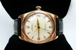 VINTAGE/ESTATE C.1946 ROLEX REF 3131 OYSTER PERPETUAL BUBBLE BACK 14K ROSE GOLD