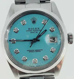 ROLEX  DATE OYSTER PERPETUAL DIAMOND DIAL 34MM