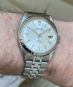 TUDOR (ROLEX) PRINCE OYSTERDATE AUTOMATIC 18K WHITE GOLD BEZEL & STEEL BRACELET