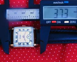 1950's ROLEX 27MM x 37MM RECTANGULAR GOLD PLATED FANCY CASE WHITE DIAL SERVICED