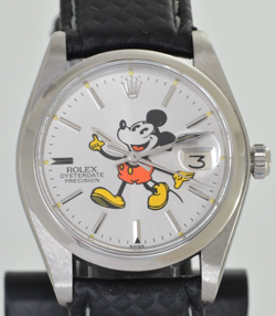 ROLEX 6694 MICKEY MOUSE DIAL OYSTERDATE 34MM MANUAL WATCH - WARRANTY