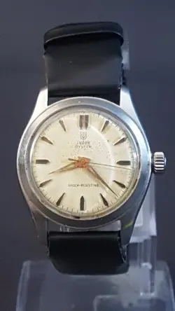 6: 1950-60 TUDOR OYSTER (ROLEX) STEEL CASED17J MECH MANUAL WIND MENS WRISTWATCH