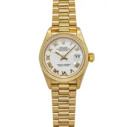 ROLEX DATEJUST 69178 18K YELLOW GOLD PRESIDENT WHITE DIAL AUTO LADIES WATCH 26MM