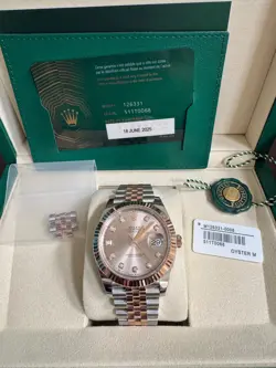 ROLEX DATEJUST 41 OYSTER, 41 MM, OYSTERSTEEL AND EVEROSE GOLD REFERENCE 126331