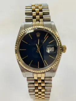 ROLEX VINTAGE 16013 DATEJUST BLUE DIAL MEN'S WATCH 36 MM JUBILEE BAND