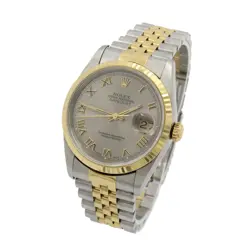 MEN'S ROLEX OP DATEJUST TWO-TONE WATCH 16233 SLATE DIAL 36MM #W178960-1