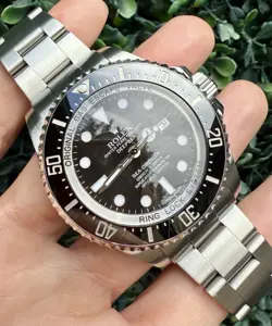2012 ROLEX SEA-DWELLER DEEPSEA 44MM BLACK CERAMIC STEEL WATCH 116660 CARD & BOX