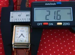 1950's ROLEX 21.4MMX37MM GOLD PLATED RECTANGULAR FANCY CASE WHITE DIAL SERVICED