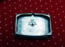 1950's ROLEX 21.4MMX37MM GOLD PLATED RECTANGULAR FANCY CASE WHITE DIAL SERVICED