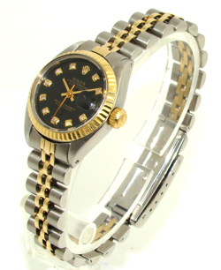 ROLEX 26mm WOMEN's STEEL & GOLD DATEJUST FLUTED BEZEL AUTOMATIC WATCH 6916 c1977