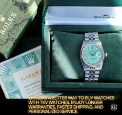 ROLEX MENS DATEJUST 18KW GOLD  STEEL CUSTOM TIFFANY DIAL ORIGINAL BOX & PAPERS