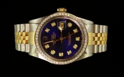 ROLEX MENS DATEJUST GOLD STAINLESS OYSTER DIAMOND DIAL BEZEL QUICK SET 36MM