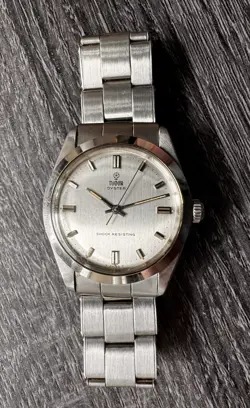 1967 VINTAGE ROLEX TUDOR OYSTER 7984 STAINLESS SMALL ROSE MENS WATCH TIGHT!