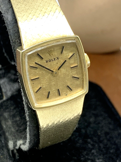 ROLEX WOMENS WATCH VINTAGE COCKTAIL 14K YELLOW GOLD 1401 MANUAL WIND PETITE 18MM